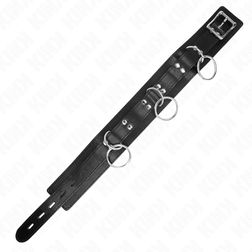 Collier BDSM 3 anneaux avec laisse chaîne 80 cm — vue 6