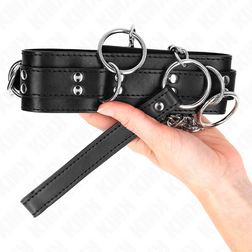 Collier BDSM 3 anneaux avec laisse chaîne 80 cm — vue 5
