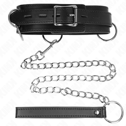 Collier BDSM 3 anneaux avec laisse chaîne 80 cm — vue 4