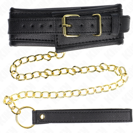 KINK COLLIER AVEC BRACELET IMITATION CUIR EPONGE MODELE 1 REGLABLE 37 54 CM X 3 CM
