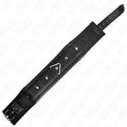 Collier BDSM matelassé noir, rivets et chaîne dorés — Modèle 1 — vue 6