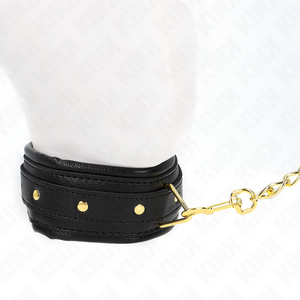 KINK COLLIER AVEC BRACELET IMITATION CUIR EPONGE MODELE 1 REGLABLE 37 54 CM X 3 CM