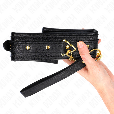 KINK COLLIER AVEC BRACELET IMITATION CUIR EPONGE MODELE 1 REGLABLE 37 54 CM X 3 CM