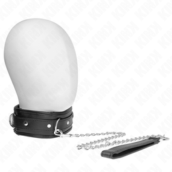 Collier BDSM matelassé noir avec laisse chaîne — Modèle 3