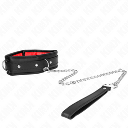 Collier BDSM matelassé noir avec laisse chaîne — Modèle 3 — vue 2