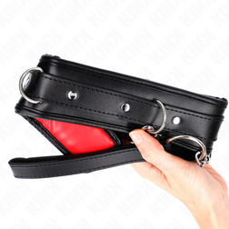 Collier BDSM matelassé noir avec laisse chaîne — Modèle 3 — vue 3