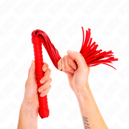 Fouet manche texturé rouge 48,5 cm