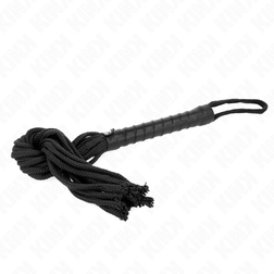 Schwarze geflochtene Nylon-Floggerpeitsche, 56 cm, mit Handschlaufe – Bild 3