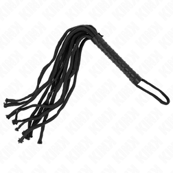 Schwarze geflochtene Nylon-Floggerpeitsche, 56 cm, mit Handschlaufe – Bild 2