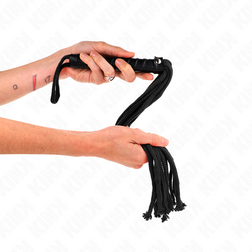 Schwarze geflochtene Nylon-Floggerpeitsche, 56 cm, mit Handschlaufe – Bild 4