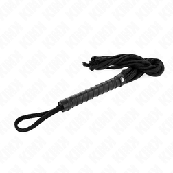 Schwarze geflochtene Nylon-Floggerpeitsche, 56 cm, mit Handschlaufe – Bild 5