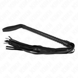 Fouet flogger à lanières en cuir végan noir 60 cm — image 3