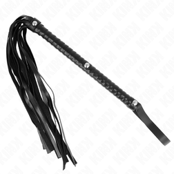 Fouet flogger à lanières en cuir végan noir 60 cm — image 2