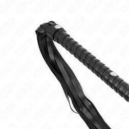 Fouet flogger à lanières en cuir végan noir 60 cm — image 4