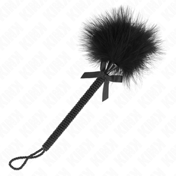 KINK - Baguette en corde de nylon avec plumes chatouillantes et noeud noir 25 cm — vue 2
