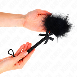KINK - Baguette en corde de nylon avec plumes chatouillantes et noeud noir 25 cm — vue 3