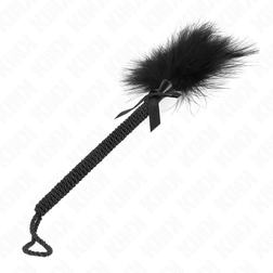 KINK - Baguette en corde de nylon avec plumes chatouillantes et noeud noir 25 cm — vue 4