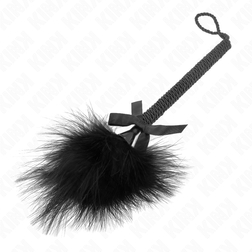 KINK - Baguette en corde de nylon avec plumes chatouillantes et noeud noir 25 cm — vue 5