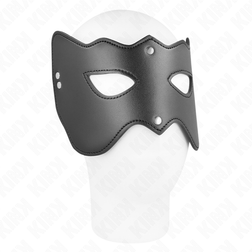 Masque BDSM Kink noir cuir 12 cm