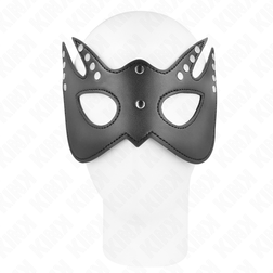 Masque BDSM oreilles pointées à rivets 23 cm — Masked Allure