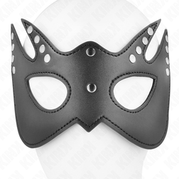 Masque BDSM oreilles pointées à rivets 23 cm — Masked Allure — vue 4