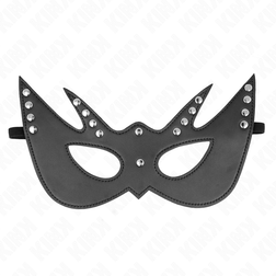 Masque BDSM oreilles pointées à rivets 23 cm — Masked Allure — vue 2