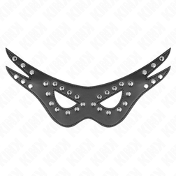 Masque BDSM en cuirette cloutée à ailes étendues — Kink Masked Allure — vue 2