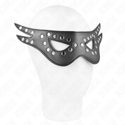 Masque BDSM en cuirette cloutée à ailes étendues — Kink Masked Allure