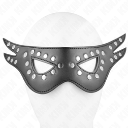 Masque BDSM en cuirette cloutée à ailes étendues — Kink Masked Allure — vue 4