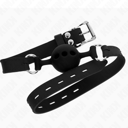Bâillon boule 100% silicone noir — Taille S (4 cm) — vue 3