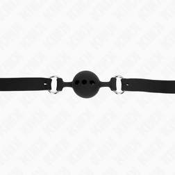 Bâillon boule 100% silicone noir — Taille S (4 cm) — vue 5