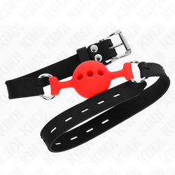 KINK BAILLON ENTIEREMENT SILICONE 55 x 2 CM AVEC BOULE DE 4 CM TAILLE S ROUGE AJUSTABLE 35 51 CM