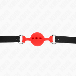 KINK BAILLON ENTIEREMENT SILICONE 55 x 2 CM AVEC BOULE DE 4 CM TAILLE S ROUGE AJUSTABLE 35 51 CM
