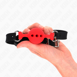 KINK BAILLON ENTIEREMENT SILICONE 55 x 2 CM AVEC BOULE DE 4 CM TAILLE S ROUGE AJUSTABLE 35 51 CM