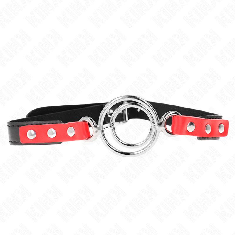 KINK GAG AVEC PLUSIEURS O RINGS 4 48 CM ROUGE 38 X 56 CM