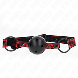 Bâillon boule silicone noire 4,5 cm sangle simili-cuir Diamond M2 — Kink