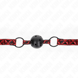 Bâillon boule silicone noire 4,5 cm sangle simili-cuir Diamond M2 — Kink — vue 4