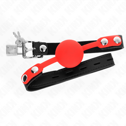 Bâillon boule silicone rouge 4 cm avec cadenas verrouillable