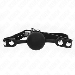 Bâillon BDSM boule silicone noir 4 cm verrouillable — Lock Gag M1