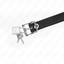 Bâillon BDSM boule silicone noir 4 cm verrouillable — Lock Gag M1 — vue 4