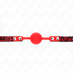 Bâillon BDSM boule silicone rouge 4 cm avec snap-lock — vue 5