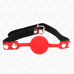 Bâillon BDSM boule silicone rouge 4 cm avec snap-lock