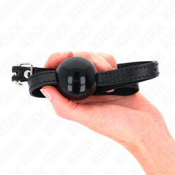 Bâillon boule noire 4 cm sur sangle fine — vue 2
