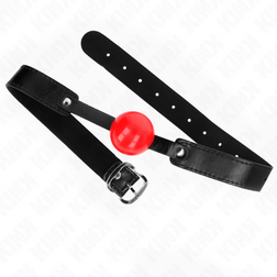 Bâillon boule souple rouge 4 cm large réglage — Soft M1 — vue 2