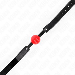 Bâillon boule souple rouge 4 cm large réglage — Soft M1 — vue 3