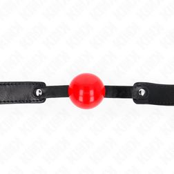 Bâillon boule souple rouge 4 cm large réglage — Soft M1 — vue 4