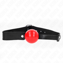Bâillon boule souple rouge 4 cm large réglage — Soft M1