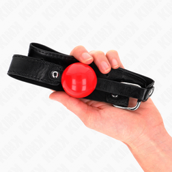 Bâillon boule souple rouge 4 cm large réglage — Soft M1 — vue 5