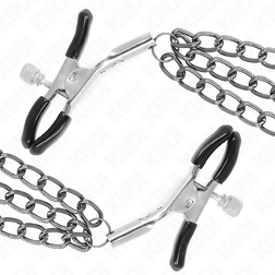 Pinces à tétons avec 3 chaînes noires 20/23/28 cm — KINK — vue 4