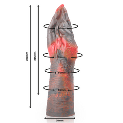 Schéma technique des dimensions du gode fisting Lilith L en millimètres